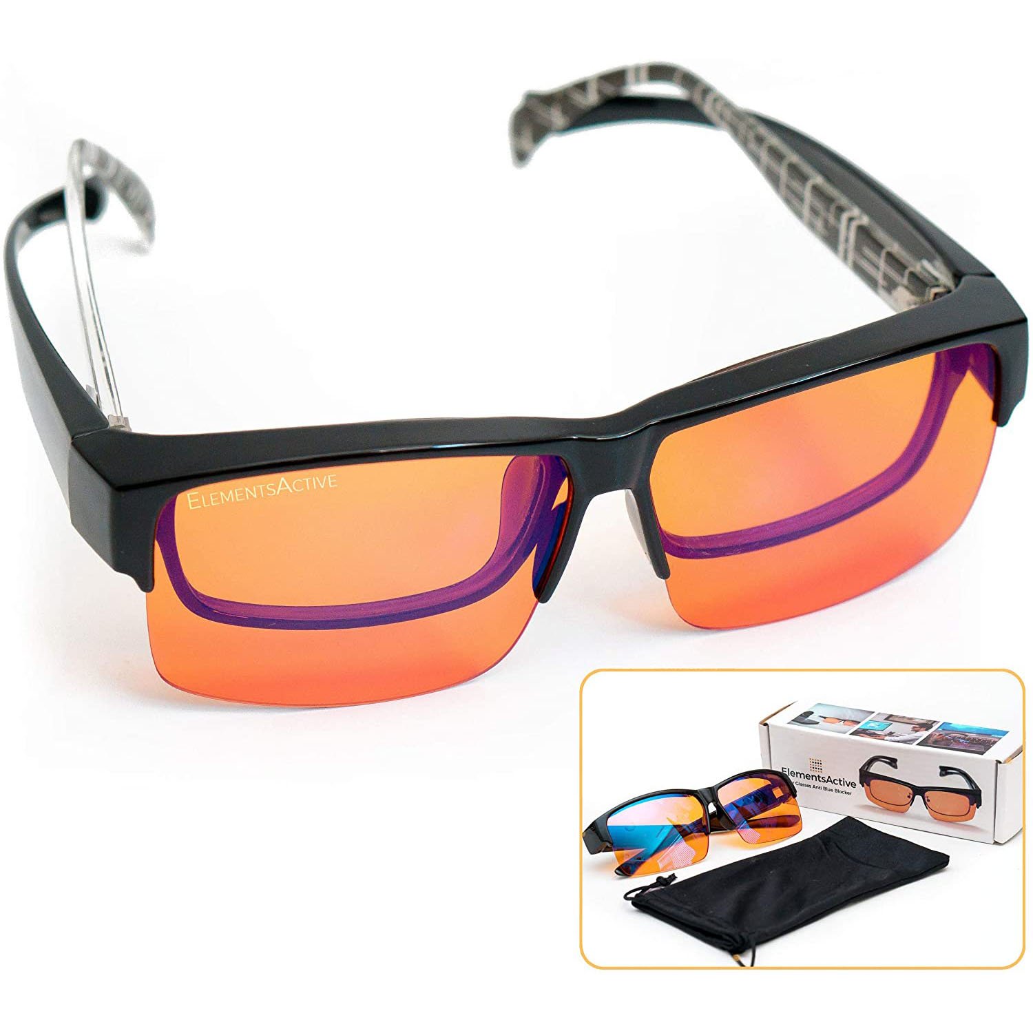 THL XL Blue Light Blocking Glasses for Better Sleep - 99.5% Blue Light  Glasses for Men - Amber Orange Blue Blocker Glasses - Migraine Glasses - fl  41